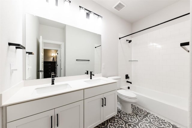 1017 Dog Iron St, Georgetown, TX 78633 - full bath with double vanity, bathtub / shower combination, and tile patterned flooring