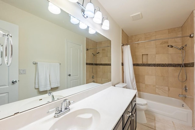7724 Yaupon Dr, Austin, TX 78759 - bathroom with vanity, shower / tub combo, and tile patterned floors