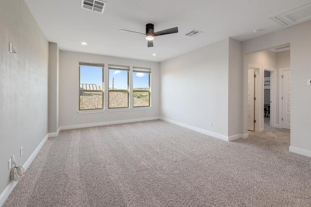 6109 Destination Way, Lago Vista, TX 78645 - carpeted spare room with a ceiling fan, recessed lighting, and a smoke detector