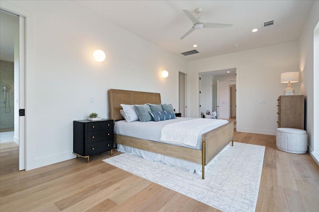 13400 Paisano Trl, Austin, TX 78737 - bedroom featuring light wood finished floors, baseboards, recessed lighting, and a ceiling fan