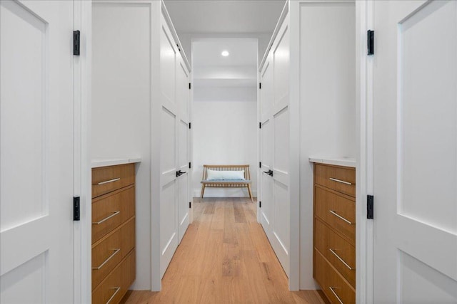 13400 Paisano Trl, Austin, TX 78737 - hallway with light wood-type flooring and recessed lighting