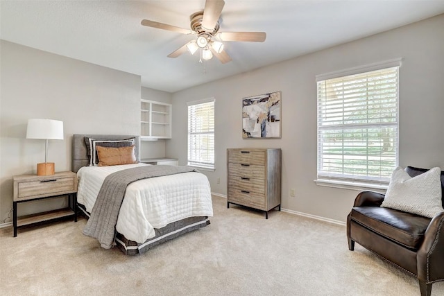 591 Young Ranch Rd, Georgetown, TX 78633 - bedroom featuring carpet flooring, baseboards, and a ceiling fan