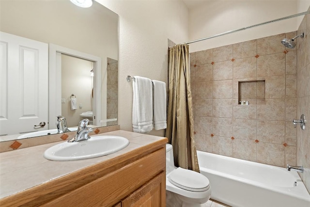 510 N Horseshoe Bay Blvd, Horseshoe Bay, TX 78657 - bathroom featuring toilet, shower / tub combo, and vanity