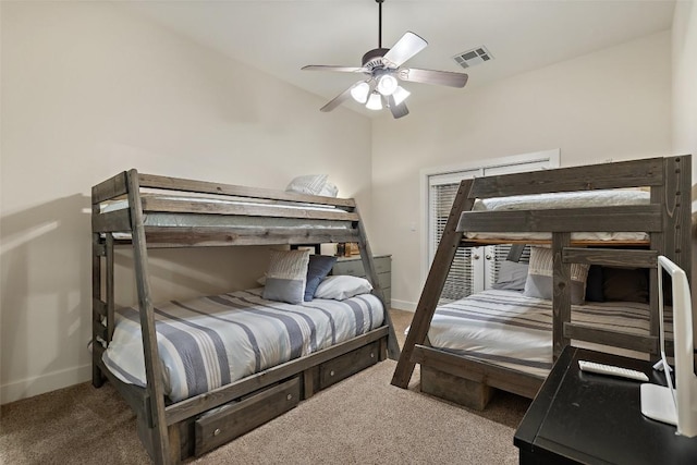 510 N Horseshoe Bay Blvd, Horseshoe Bay, TX 78657 - bedroom with carpet floors, baseboards, and ceiling fan