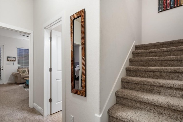 510 N Horseshoe Bay Blvd, Horseshoe Bay, TX 78657 - stairway featuring carpet floors and baseboards