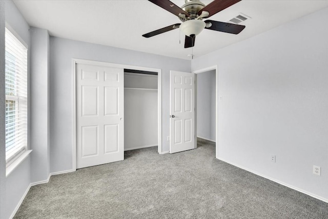 16101 Mcdows Hole Ln, Austin, TX 78717 - unfurnished bedroom with carpet floors, a closet, and a ceiling fan