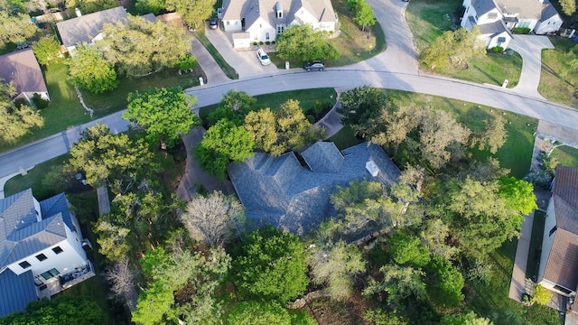 drone / aerial view with a residential view