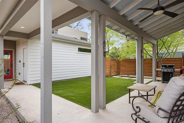 1506 Payne Ave Unit A, Austin, TX 78757 - view of patio featuring grilling area and a ceiling fan