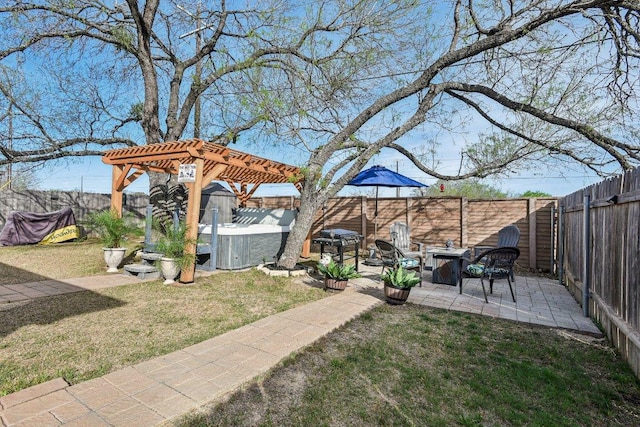 759 Ocelot Ct, Seguin, TX 78155 - fenced backyard with a patio area and a pergola