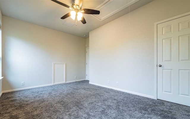 7337 Menchaca Rd Unit 31, Austin, TX 78745 - empty room with attic access, carpet floors, ceiling fan, and baseboards