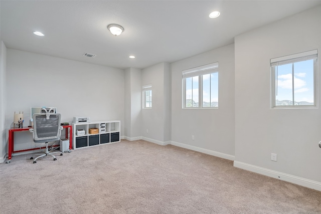 308 Highland Village Cv, Austin, TX 78738 - carpeted home office featuring baseboards and recessed lighting