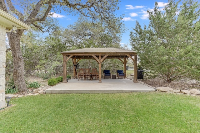 334 Sapling Dr, Driftwood, TX 78619 - view of home's community with a gazebo, a yard, and a patio area