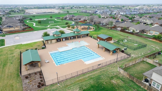 8021 Arezzo Dr, Round Rock, TX 78665 - aerial view of residential area featuring a pool