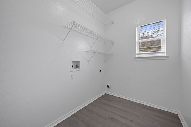 720 Northcreek Blvd, Leander, TX 78641 - washroom with electric dryer hookup, washer hookup, and dark wood finished floors