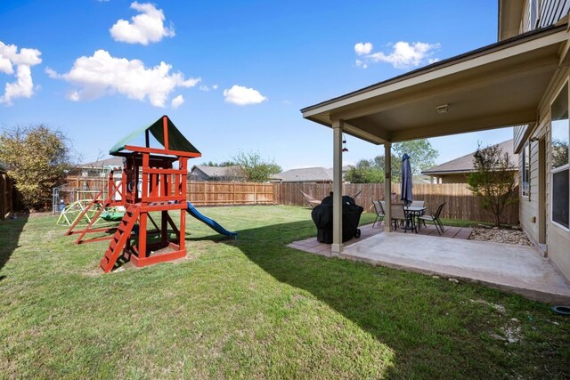 2125 Conner Dr, New Braunfels, TX 78130 - view of yard featuring a patio area and a playground
