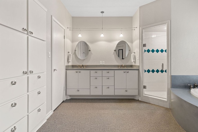 3806 Eagle Way, Round Rock, TX 78681 - full bath with a shower stall, double vanity, and a bath