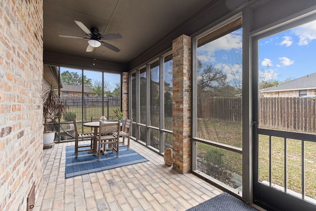 3806 Eagle Way, Round Rock, TX 78681 - sunroom featuring ceiling fan