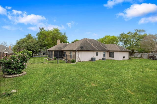 3806 Eagle Way, Round Rock, TX 78681 - rear view of property featuring a chimney and cooling unit