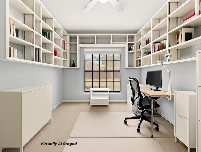 3806 Eagle Way, Round Rock, TX 78681 - office with a ceiling fan and carpet flooring