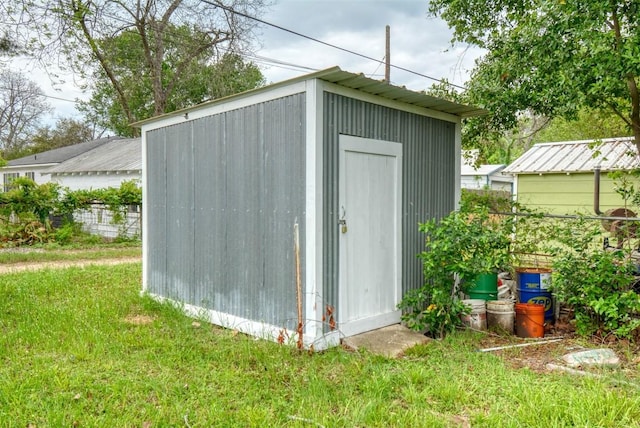view of shed