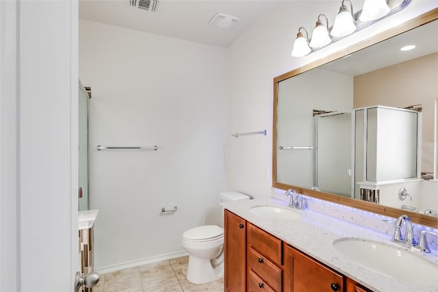 868 Water Hyacinth Loop, Leander, TX 78641 - full bathroom with double vanity, a stall shower, and tile patterned flooring