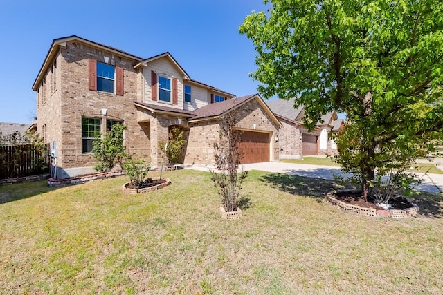 868 Water Hyacinth Loop, Leander, TX 78641 - traditional-style home with concrete driveway, brick siding, and a garage