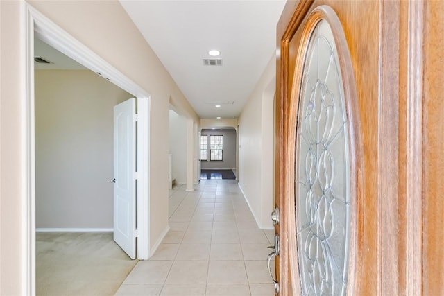 868 Water Hyacinth Loop, Leander, TX 78641 - hall with arched walkways, light tile patterned floors, and recessed lighting