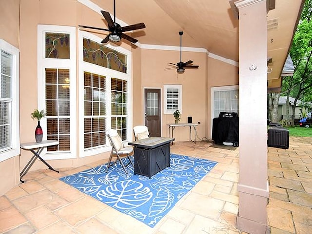 159 Moku Manu Dr, Bastrop, TX 78602 - view of patio / terrace with a ceiling fan
