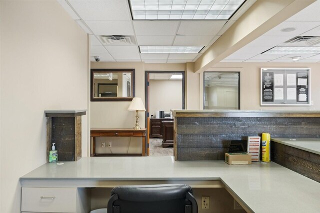 401 Main St, Blanco, TX 78606 - office with built in desk and a paneled ceiling