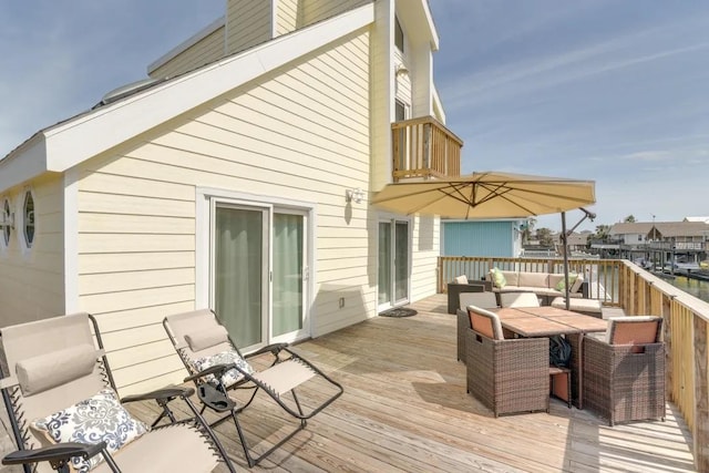 16525 Jamaica Cove Rd, Jamaica Beach, TX 77554 - deck featuring an outdoor living space