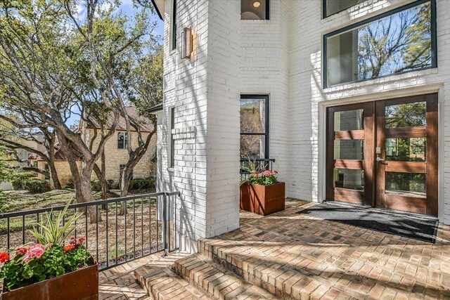 4500 Waterford Pl, Austin, TX 78731 - doorway to property with brick siding and french doors