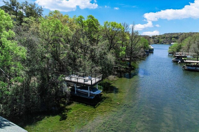4500 Waterford Pl, Austin, TX 78731 - dock area with a water view and a view of trees