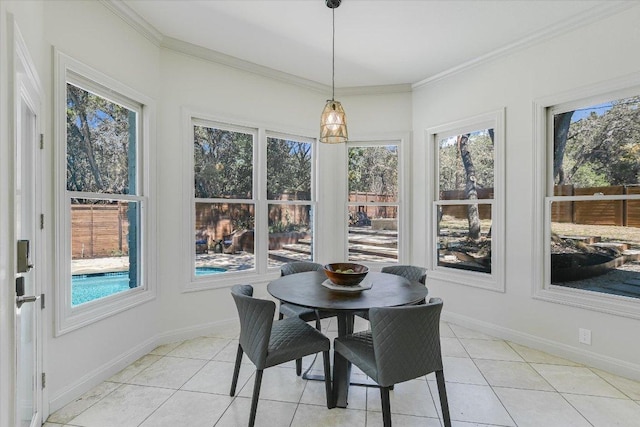 4500 Waterford Pl, Austin, TX 78731 - sunroom / solarium featuring plenty of natural light, tile patterned flooring, and ornamental molding