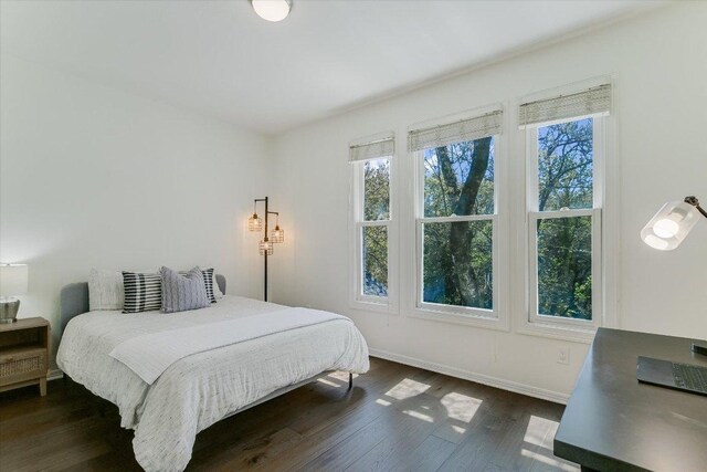4500 Waterford Pl, Austin, TX 78731 - bedroom with multiple windows and dark wood-style flooring
