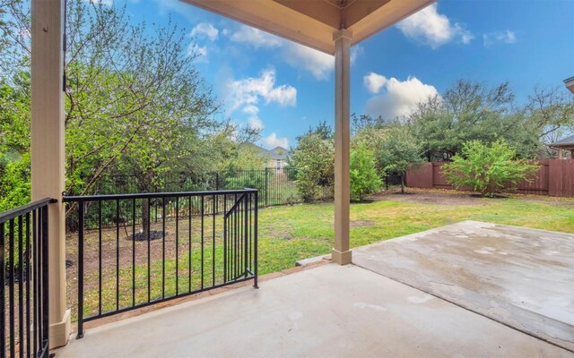 view of patio with a fenced backyard