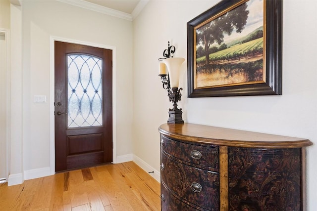 231 Tradinghouse Creek St, Georgetown, TX 78633 - entrance foyer featuring light wood-style flooring, ornamental molding, and baseboards