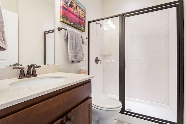 231 Tradinghouse Creek St, Georgetown, TX 78633 - full bathroom with vanity, toilet, and a stall shower