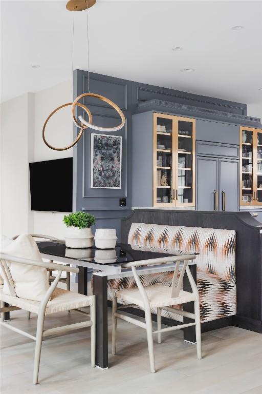 901 Wayside Dr, Austin, TX 78703 - bar featuring paneled fridge