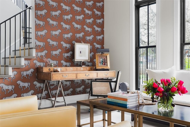 901 Wayside Dr, Austin, TX 78703 - office featuring wallpapered walls