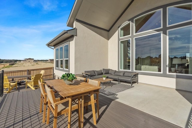 100 Silent Grove Ct, Georgetown, TX 78642 - deck featuring an outdoor hangout area and outdoor dining space