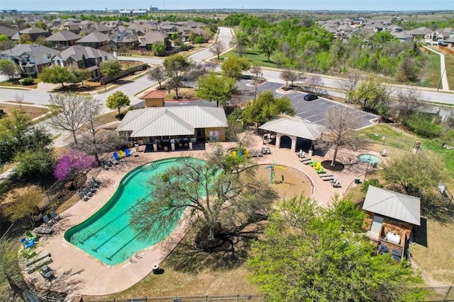 3036 Margarita Loop, Round Rock, TX 78665 - aerial perspective of suburban area featuring a pool