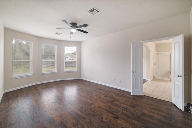 19803 Mallard Pond Trl, Pflugerville, TX 78660 - unfurnished room with a ceiling fan and dark wood-style flooring