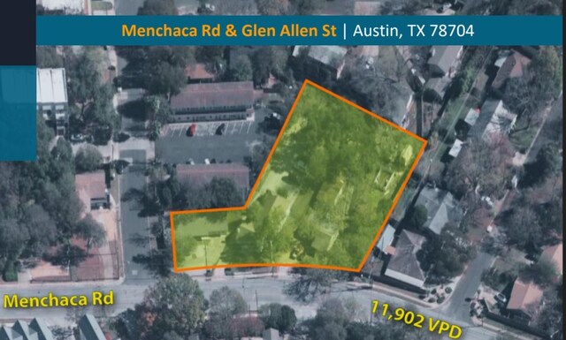 3205 Menchaca Rd, Austin, TX 78704 - map / location featuring property parcel outlined