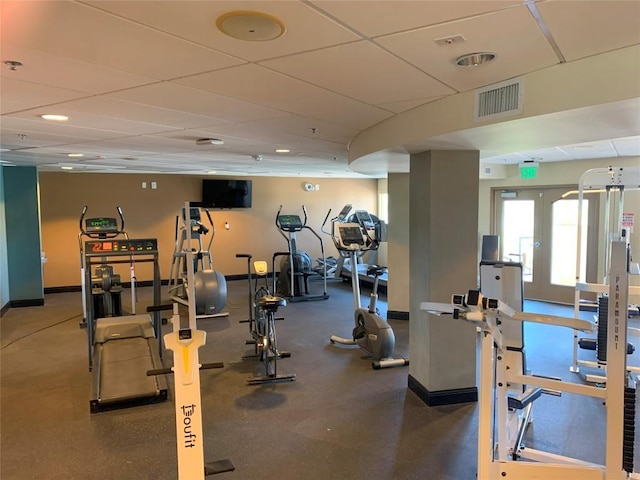 3404 American Dr Unit 2202, Lago Vista, TX 78645 - workout area featuring a drop ceiling