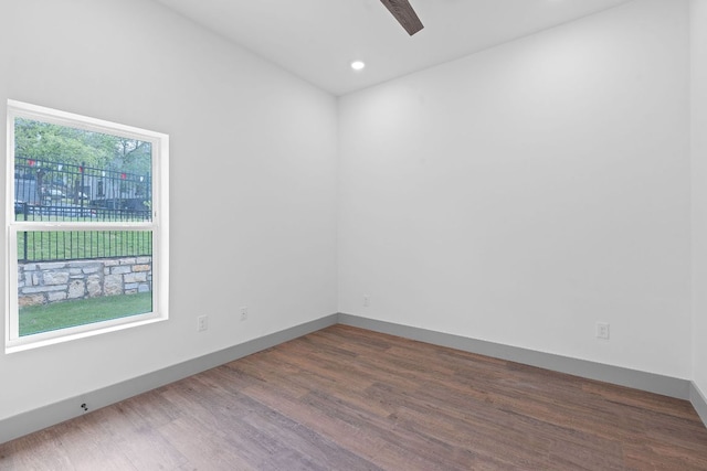 2450 Wickersham Ln Unit 2013, Austin, TX 78741 - unfurnished room featuring wood finished floors, baseboards, recessed lighting, and ceiling fan