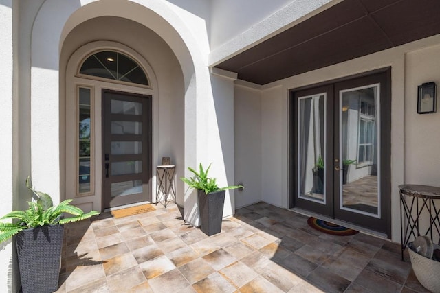 1924 Portobello Rd, Leander, TX 78641 - entrance to property with french doors and stucco siding