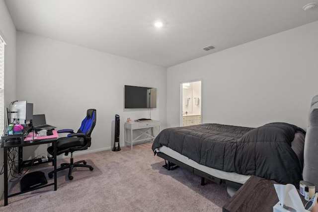 412 Gemsbok Rd, Hutto, TX 78634 - bedroom with carpet floors, an office area, and ensuite bathroom