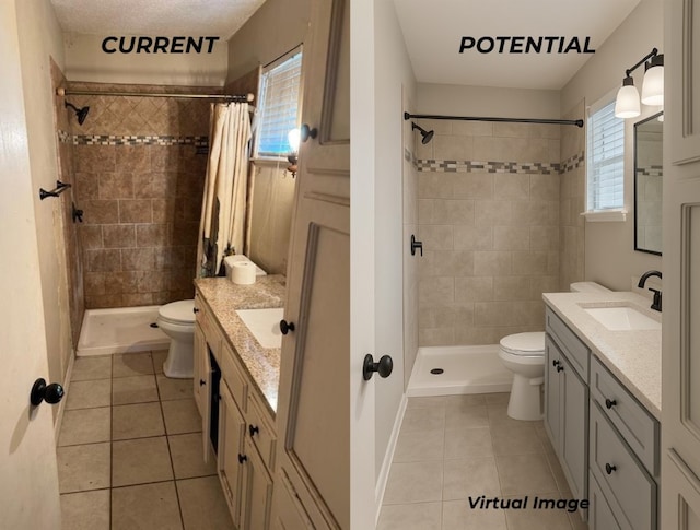 2100 Heights Blvd, Taylor, TX 76574 - bathroom featuring vanity, tile patterned flooring, and a shower stall
