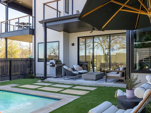 1510 Bellaire Dr, Austin, TX 78741 - patio / terrace with outdoor lounge area, area for grilling, and a patio area