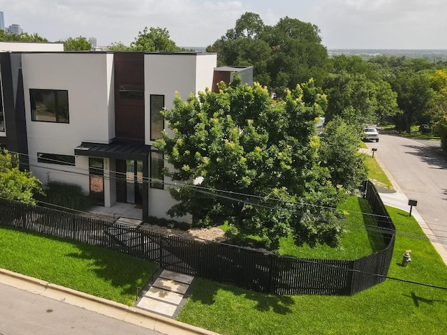 1510 Bellaire Dr, Austin, TX 78741 - contemporary house with stucco siding